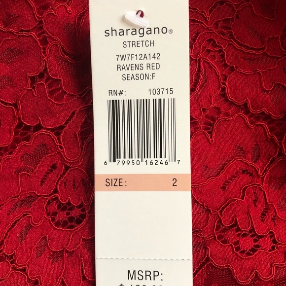 Stunning, Sharagano Red Lace Dress - Picture 4 of 5